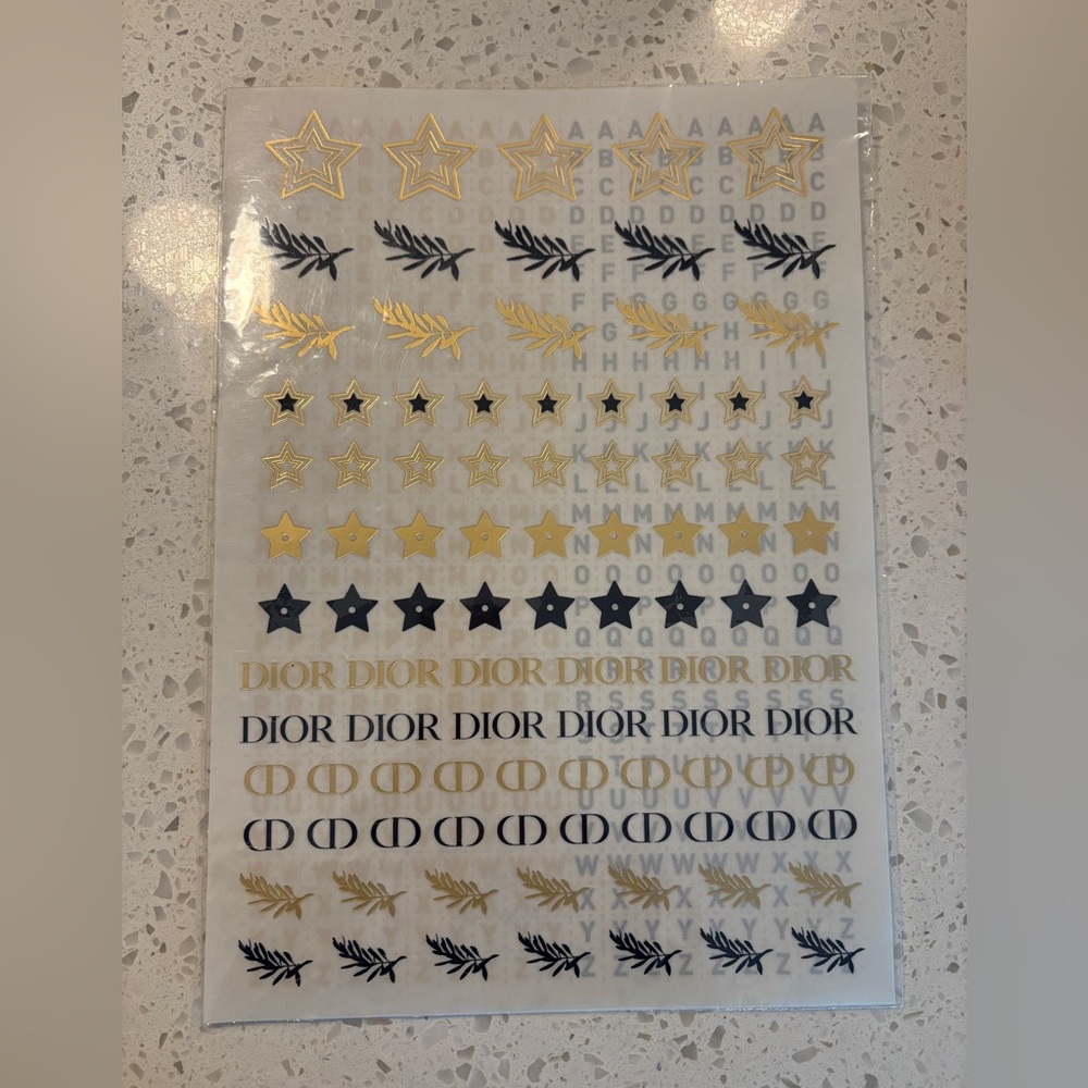 Dior Luxe Gold and Navy Blue Design Stickers